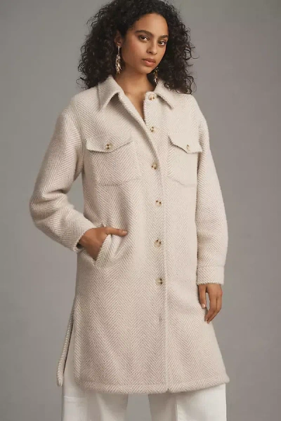 Greylin Fuzzy Knit Long Coat Jacket In Multicolor