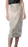Greylin Gianna Sequin Midi Skirt In Cream In Brown
