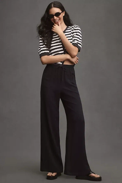 Greylin Gloria Pull-on Linen Pants In Blue