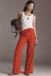 Greylin Gloria Pull-on Linen Pants In Red