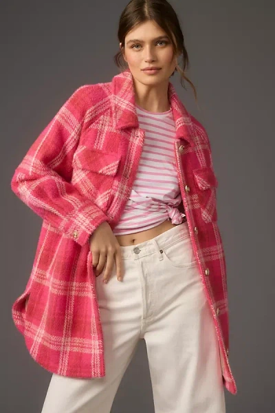 Greylin Gracey Oversized Plaid Shacket Jacket In Pink