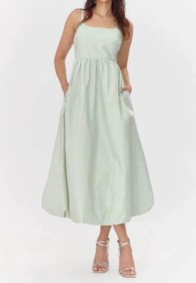 Greylin Grand Balloon Midi Dress In Green