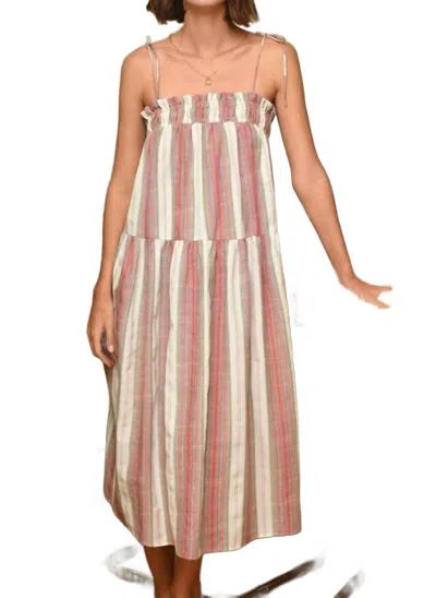 Greylin Heihee Strappy Midi Dress In Fuchsia Olive In Multi