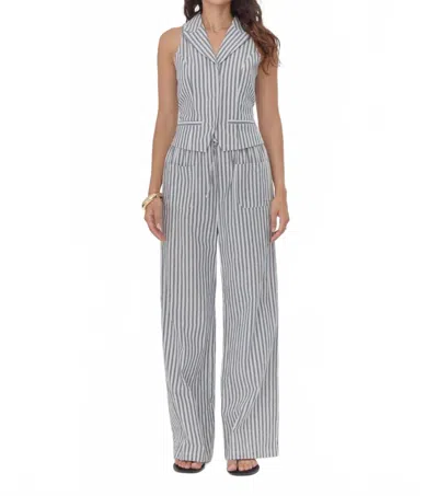 Greylin Hellen Stripe Halter Vest Top In Blue / White