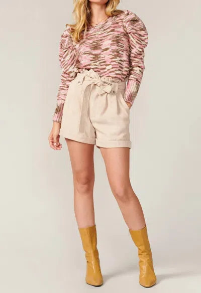 Greylin High Waist Corduroy Short In Cream In Beige