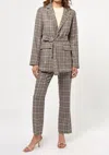 GREYLIN INDALA CHECK TROUSER IN BROWN