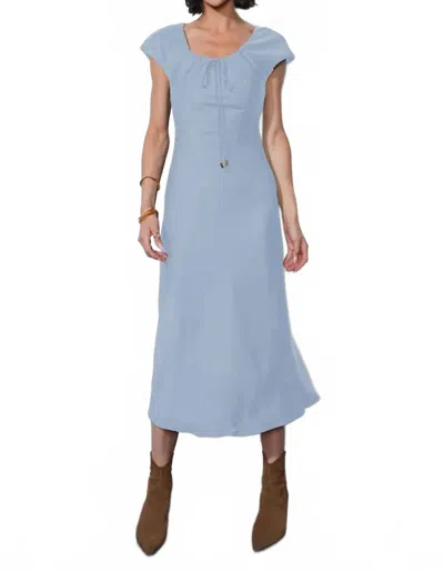 Greylin Inez Satin Midi Dress In Moonstone Blue