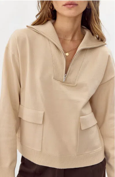Greylin Junipero Collared Sweater In Stone