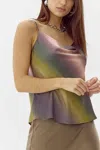 Greylin Keva Cowl Neck Camisole In Olive-lime-nude In Multi