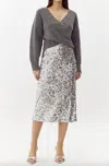 Greylin Lacey Sequins Midi Skirt In Silver Multi In Multi