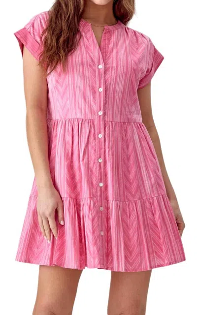 Greylin Laurel Shibori Dress In Fuchsia In Pink