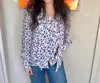 Greylin Laurel Tie Neck Blouse In Blue