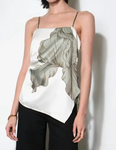 Greylin Lennon Side Tie Asymmetric Cami Top In White