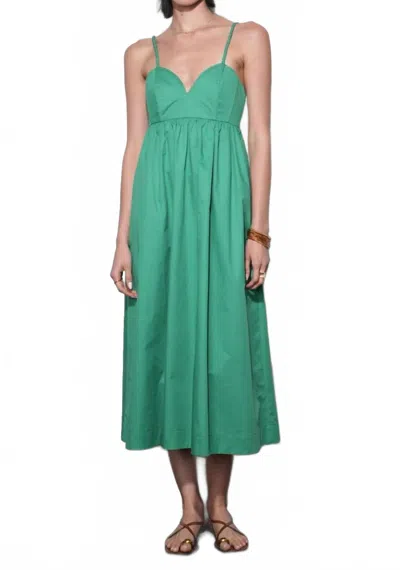 Greylin Libby Boned Bodice Midi Dress In Green