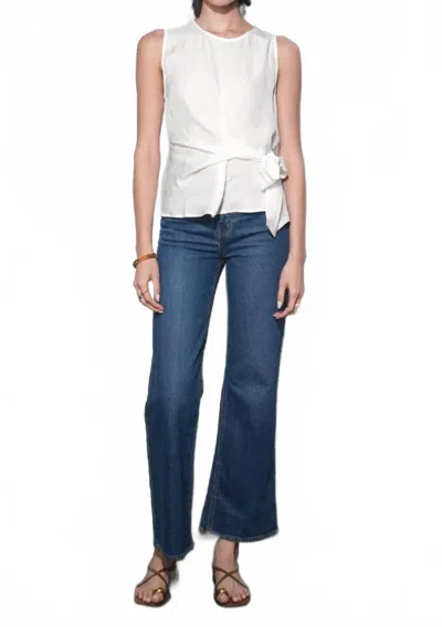 Greylin Lola Sleeveless Side Tie Blouse In Ivory In White