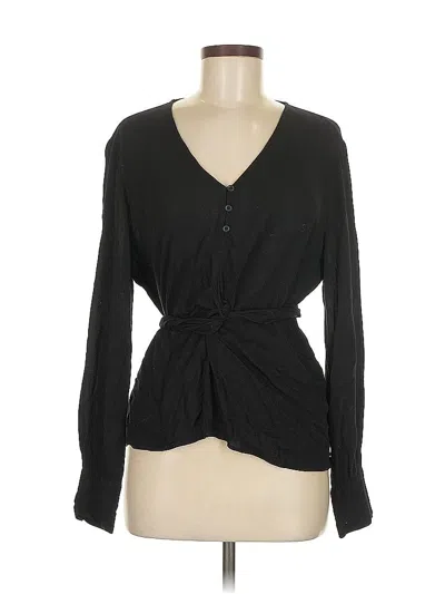 Pre-owned Greylin Long Sleeve Blouse In Black
