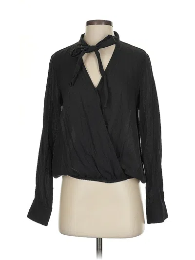 Pre-owned Greylin Long Sleeve Blouse In Black