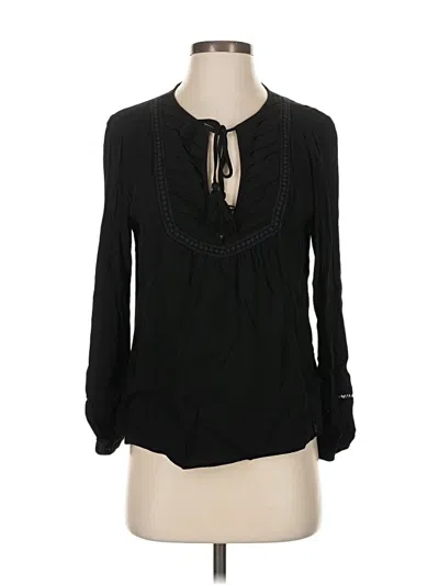 Pre-owned Greylin Long Sleeve Blouse In Black