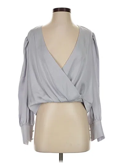 Pre-owned Greylin Long Sleeve Blouse In Silver