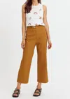 Greylin Luana High Rise Crop Straight Pant In Honey In Gold