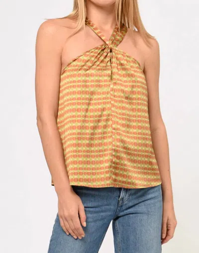 Greylin Lucinda Printed Halter Top In Copper In Yellow