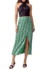 Greylin Meredith Wrap Midi Skirt In Green Ivory In Multi