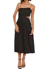 Greylin Molly One Shoulder Poplin Dress In Black In Black