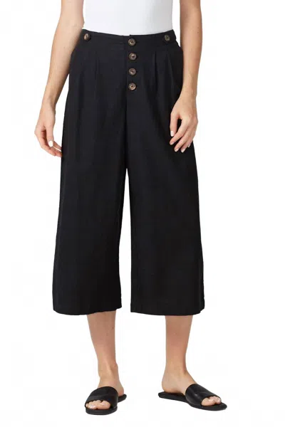 Greylin Nala Linen Culottes Pants In Black