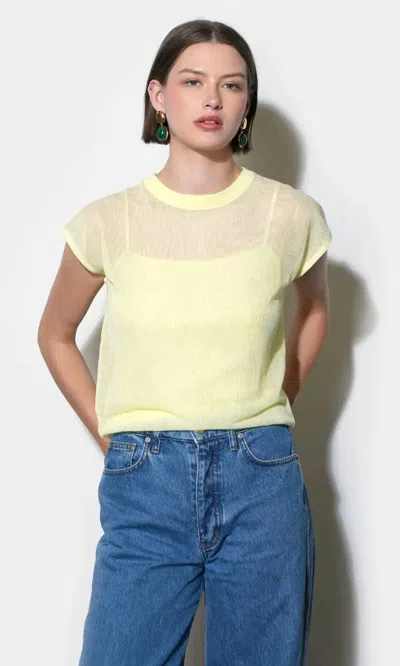 Greylin Natalia Sheer Bubble Sweater In Celestial Yellow