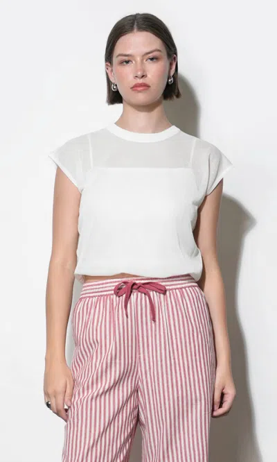 Greylin Natalia Sheer Bubble Sweater In White