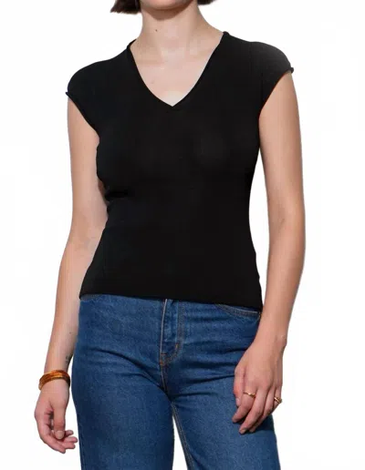 Greylin Natalie Deep V-neck Knit Top In Black