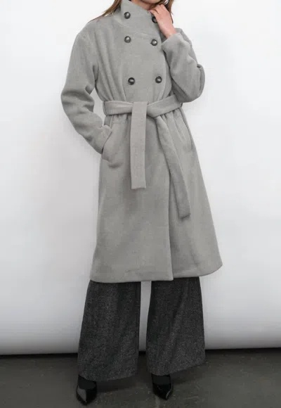 Greylin Nessa Funnel Neck Coat In Grey