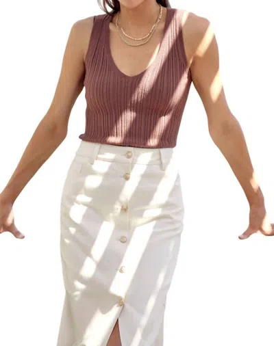Greylin Rosy Rib Knit Top In Brown