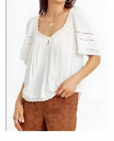 Greylin Rumi Lace Trimmed Breezy Blouse In White