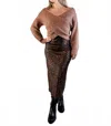 Greylin Charliette Wrap Front Sweater In Sienna In Brown
