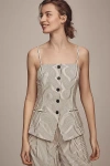 Greylin Sandi Button Front Top In White In Black