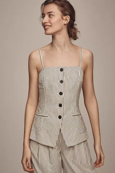 Greylin Sandi Button-front Tank Top In Black