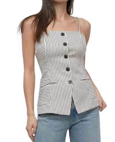 Greylin Sandi Button Front Top In Biege/black In Multi