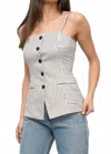Greylin Sandi Button Front Top In White In White