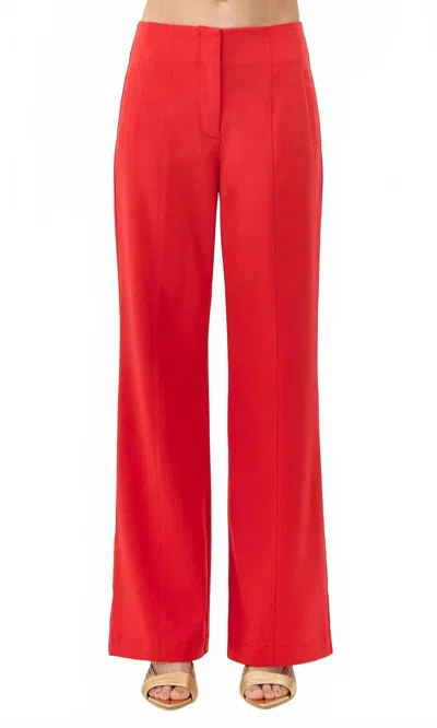 Greylin Selene High Waist Front Seam Trousers In Red