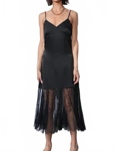 Greylin Sheer Skirt Slip Dress In Black