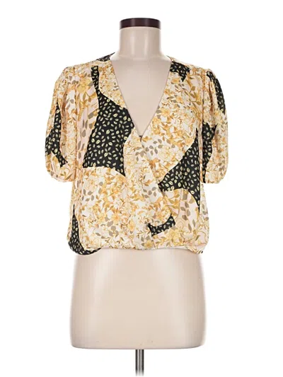 Pre-owned Greylin Short Sleeve Blouse In Gold