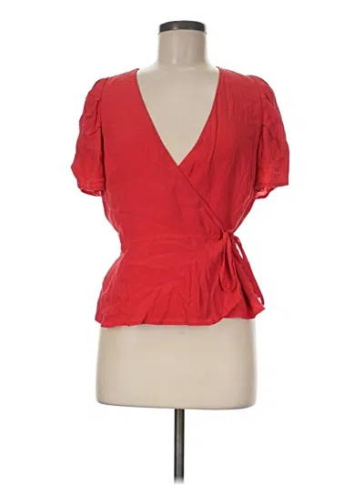 Pre-owned Greylin Short Sleeve Blouse In Red