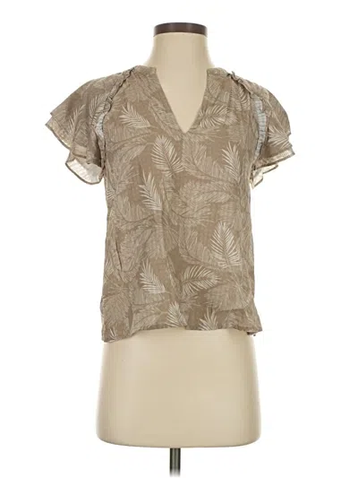 Pre-owned Greylin Short Sleeve Blouse In Tan
