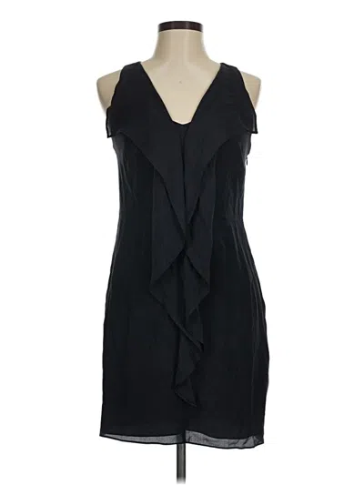 Pre-owned Greylin Sleeveless Silk Top Black Halter Neckline Tops