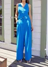 Greylin Stanley Wide Leg Trouser In Blue In Blue