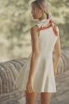 Greylin Sydney Cotton-linen Collared Sleeveless Mini Dress