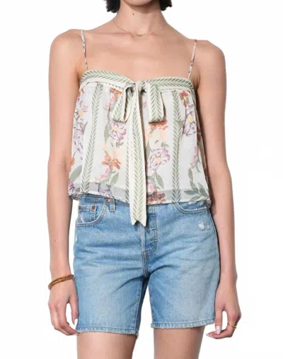 Greylin Taylor Tie Front Top In Ivory Combo In White