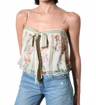 Greylin Tie Front Sleeveless Top In Floral In Multi