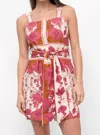 Greylin Tristin Border Mini Dress In Ecru/coral In Multi